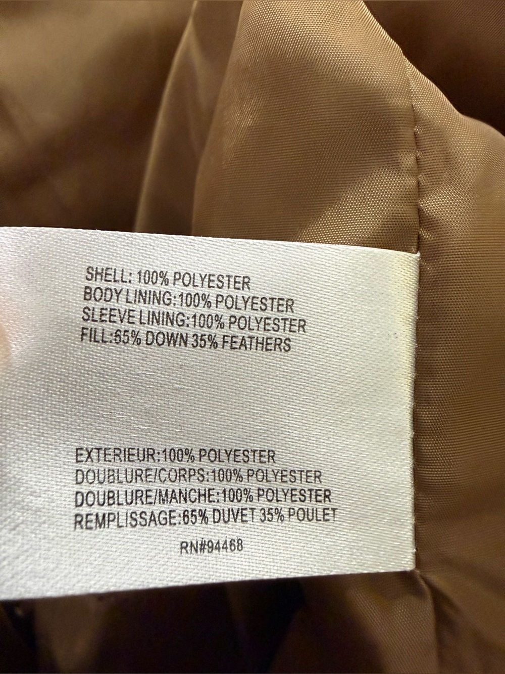 Laundry Puffer Jacket with Oversized Shawl Collar - Olive Brown - Picture 6 of 7